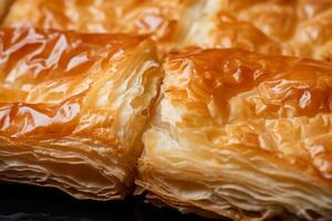 AI generated Buttery Puff pastry bakery food. Generate Ai photo