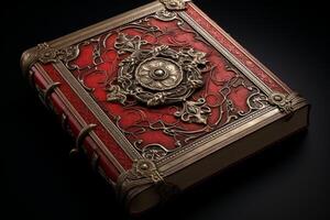 AI generated Luxurious Ornate leather book. Generate Ai photo