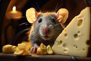 AI generated Pungent Rat cheese. Generate Ai photo