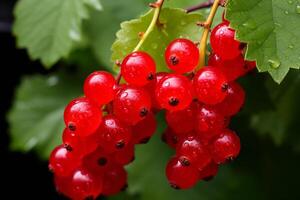 AI generated Juicy Red currant berries. Generate Ai photo