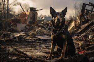 ai generado compasivo rescate perro. generar ai foto