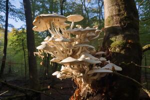 ai generado polypore hongos árbol. generar ai foto