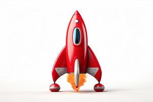 AI generated Ambitious Red rocket startup. Generate Ai photo