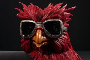 AI generated Stylish Rooster in sunglasses. Generate Ai photo