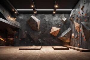 AI generated Innovative Rock climbing gym mockup. Generate Ai photo