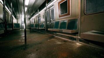 An empty subway car in the metro underground video