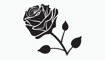 Rose silhouette vector illustration