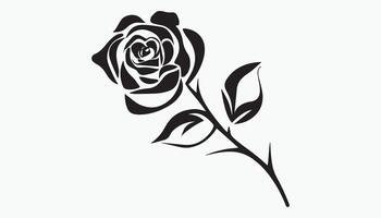 Rose silhouette vector illustration