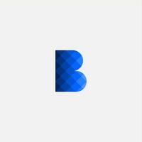 blue pixel letter B icon vector design