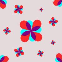 neon flower seamless pattern vector