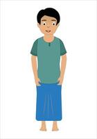 Indian village man front side character illustration for animation vector