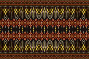 Seamless geometric ethnic Ikat and tradition pattern design for texture and background. Silk and fabric pattern decoration for carpet, Thai clothing, wrapping and wallpaper vector