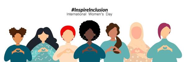 International Women's Day banner. InspireInclusion vector