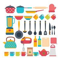 Kitchen appliances. Cooking tools and kitchenware equipment vector
