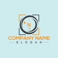 Handwritten N letters logo design with vector