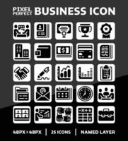 Glyph Solid Business Icon Collection with Pixel Perfect for User Interface vector