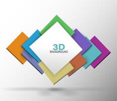 3d antecedentes multicolor cuadrado con blanco antecedentes. vector