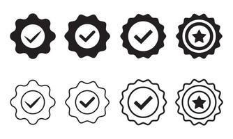 Guaranteed signs. Verification icons. Verified badges concept. Icons for social media. vector