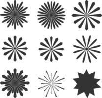 set of starburst vector icon