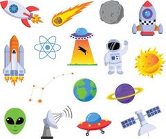 set of space icon vector illustrations