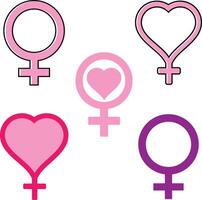 Set of female signs vector