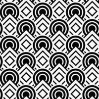 Abstract monochrome geometry pattern seamless square and circle. Vector Illustration