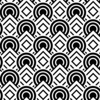 Abstract monochrome geometry pattern seamless square and circle. Vector Illustration