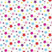 Vector seamless pattern with colorful stars confetti. Isolated on white background. Texture for wrapping paper, wallpaper, print.