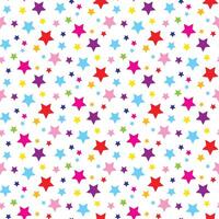 Vector seamless pattern with colorful stars confetti. Isolated on white background. Texture for wrapping paper, wallpaper, print.