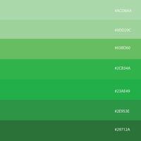 Green color gradient palette vector