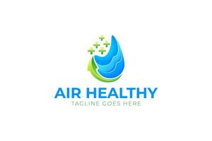 Liquid Air healthy gradient logo concept vector