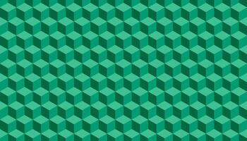 3d cube pattern green background. Vector illustration