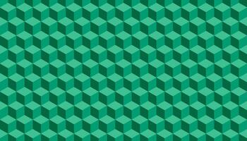 3d cube pattern green background. Vector illustration