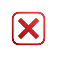 Red cross mark icon. Red cross mark isolated on white background. Vector illustration