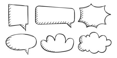 Set of hand drawn speech bubbles. Vector illustration