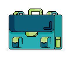 pixel line art illustration of briefcase for job applications, hiring advertisements. Can be used for web, website, landing page, apps, print, flyers, brochures, advertising, marketing, promotion vector