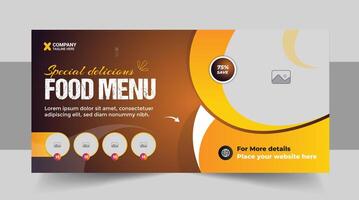 Food web banner food advertising discount sale offer template social media food cover post design vector