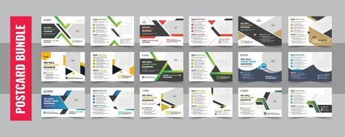 Creative modern postcard design template bundle, Corporate eddm postcard design template layout vector