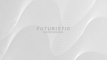 Gray white futuristic abstract background. flowing wavy lines texture background. Suitable for banners, posters, cards, wallpaper. vector