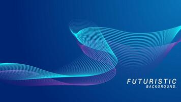 Modern abstract blue gradient flowing wave lines banner background. Shiny moving lines design elements. Glowing waves. Futuristic technology concept. Vector illustration