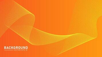 Abstract glowing wave lines on orange background. Dynamic wave pattern. Modern flowing wavy lines. Futuristic technology concept. Suit for banner, poster, cover, brochure, flyer, website vector