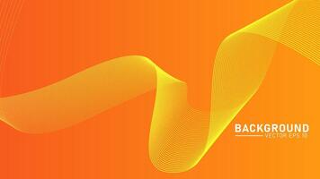 Abstract glowing wave lines on orange background. Dynamic wave pattern. Modern flowing wavy lines. Futuristic technology concept. Suit for banner, poster, cover, brochure, flyer, website vector