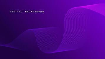 Abstract glowing wave lines on dark purple background. Dynamic wave pattern. Modern flowing wavy lines. Futuristic technology concept. Suit for banner, poster, cover, brochure, flyer, website vector