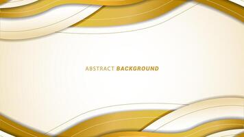 Vector illustration of a luxury abstract background with white and gold frames. Modern elegant background banner with lines.