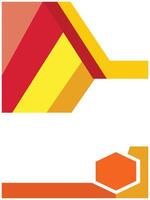 Illustration of abstract geometric background in orange, yellow and red colors. Bright colored simple icon illustration. Background graphic design element in flat style vector