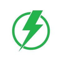 Lightning icon. Green energy sign. Flat design style eps 10. Bright colored simple icon illustration. Electrical symbol graphic design element vector