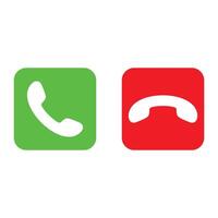 Phone icon. Flat design. Vector illustration. Red and green. UI element design for mobile phone apps