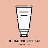 Cosmetic cream. Outline icon. vector