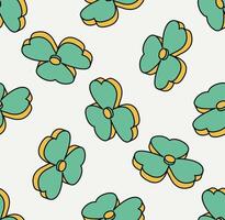 Three leaf clover seamless pattern. Isometric icon. Symbol of Saint Patrick day. Modern style. vector