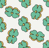 Four leaf clover seamless pattern. Isometric icon. Symbol of Saint Patrick day. Modern style. vector